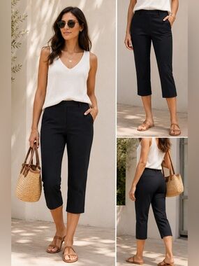🛍️SALE🛍️ Women's Navy Cropped Stretch Capri Pants